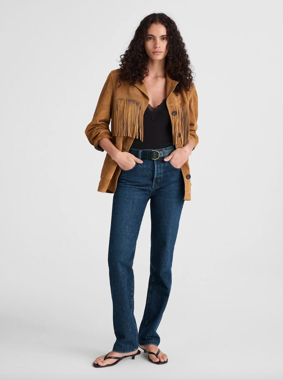 Madewell The Longline Straight Jean Mckinney Wash Dark Blue Rigid US 25